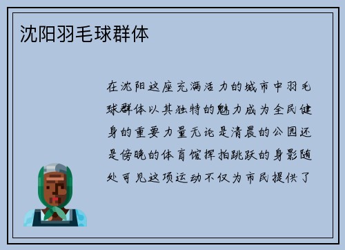 沈阳羽毛球群体
